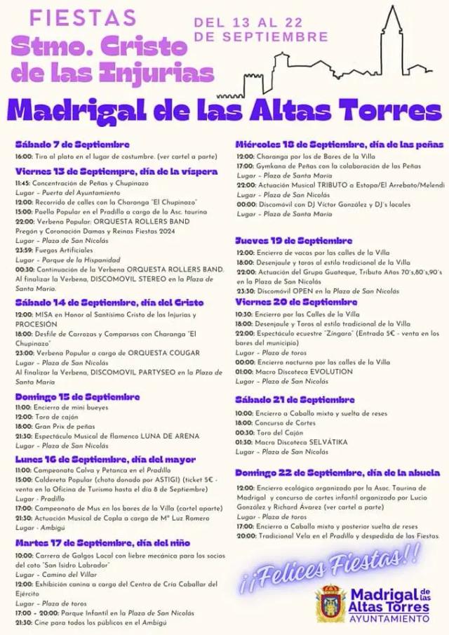 Cartel de las fiestas de Madrigal de las Altas Torres