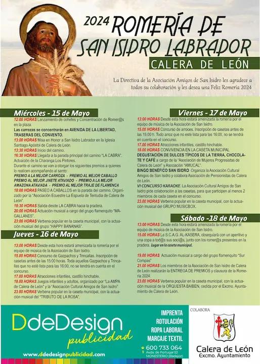 Cartel de las fiestas de Calera de León