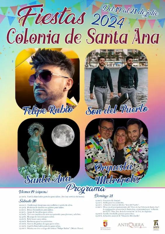 Cartel de fiestas | Fiestas de La Colonia de Santa Ana  en Honor a Santa Ana