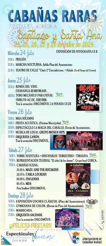 Cartel de las fiestas de Cabañas Raras