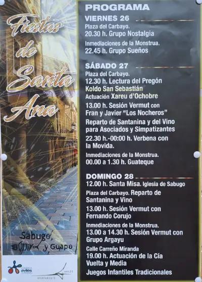 Cartel de las fiestas de Sabugo